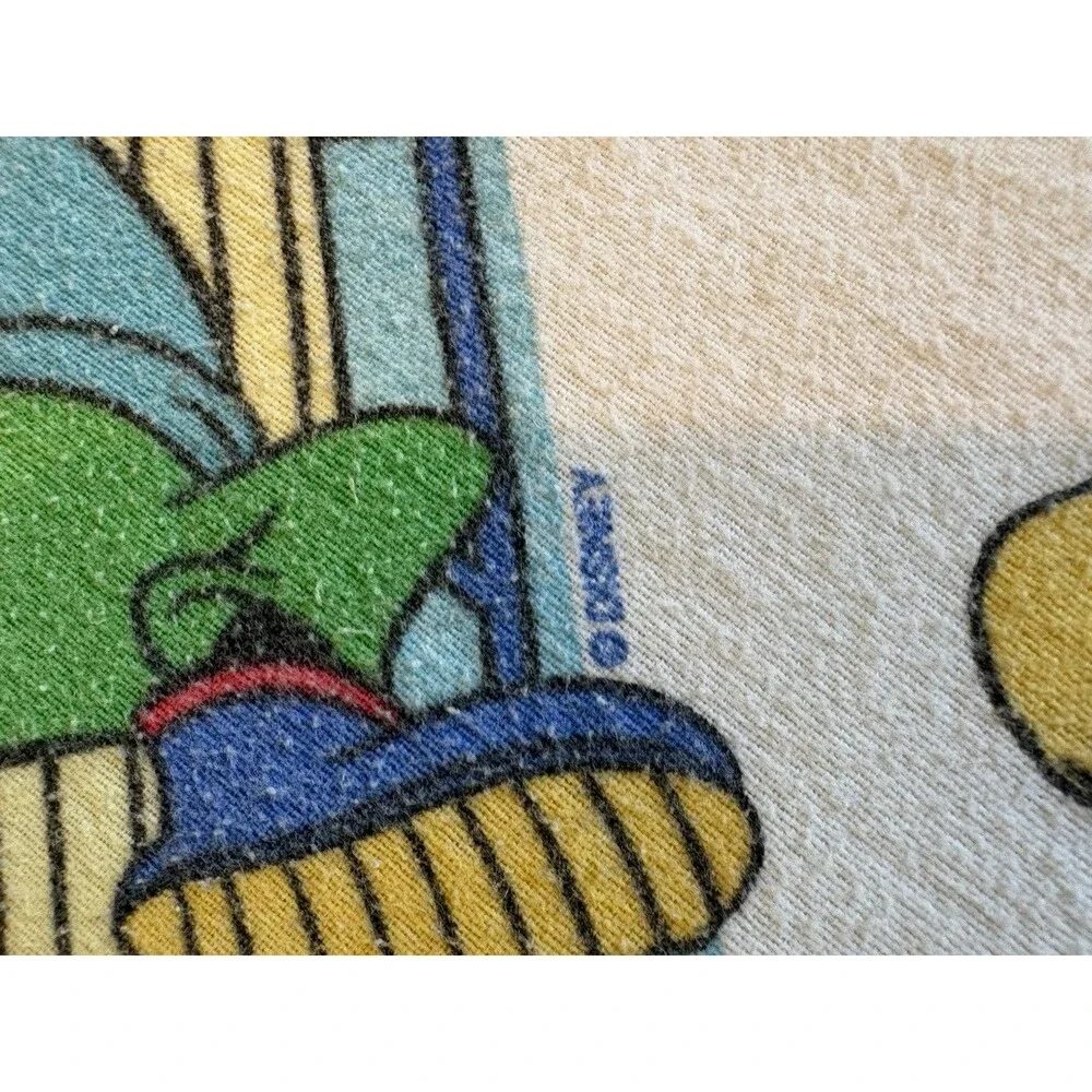 VTG 90s Disney Mickey Mouse Twin Flannel Sheet Set Winter Pluto Donald 3 piece